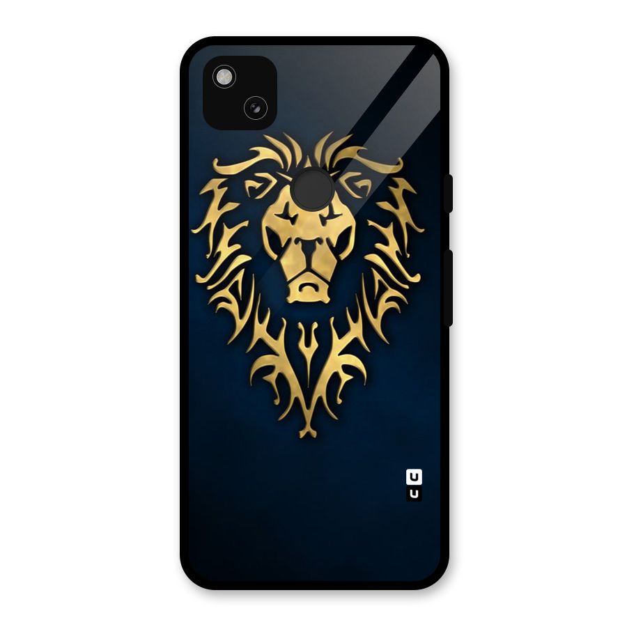 Beautiful Golden Lion Design Glass Back Case for Google Pixel 4a