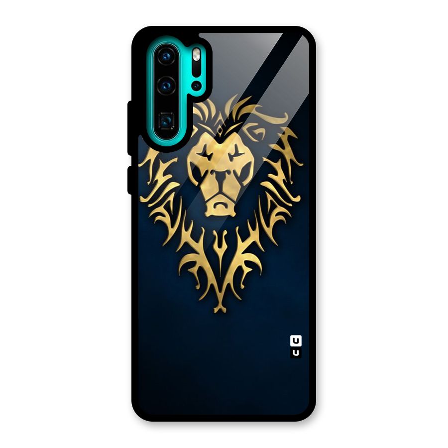 Beautiful Golden Lion Design Glass Back Case for Huawei P30 Pro
