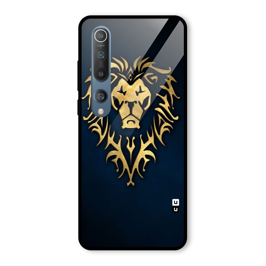 Beautiful Golden Lion Design Glass Back Case for Mi 10