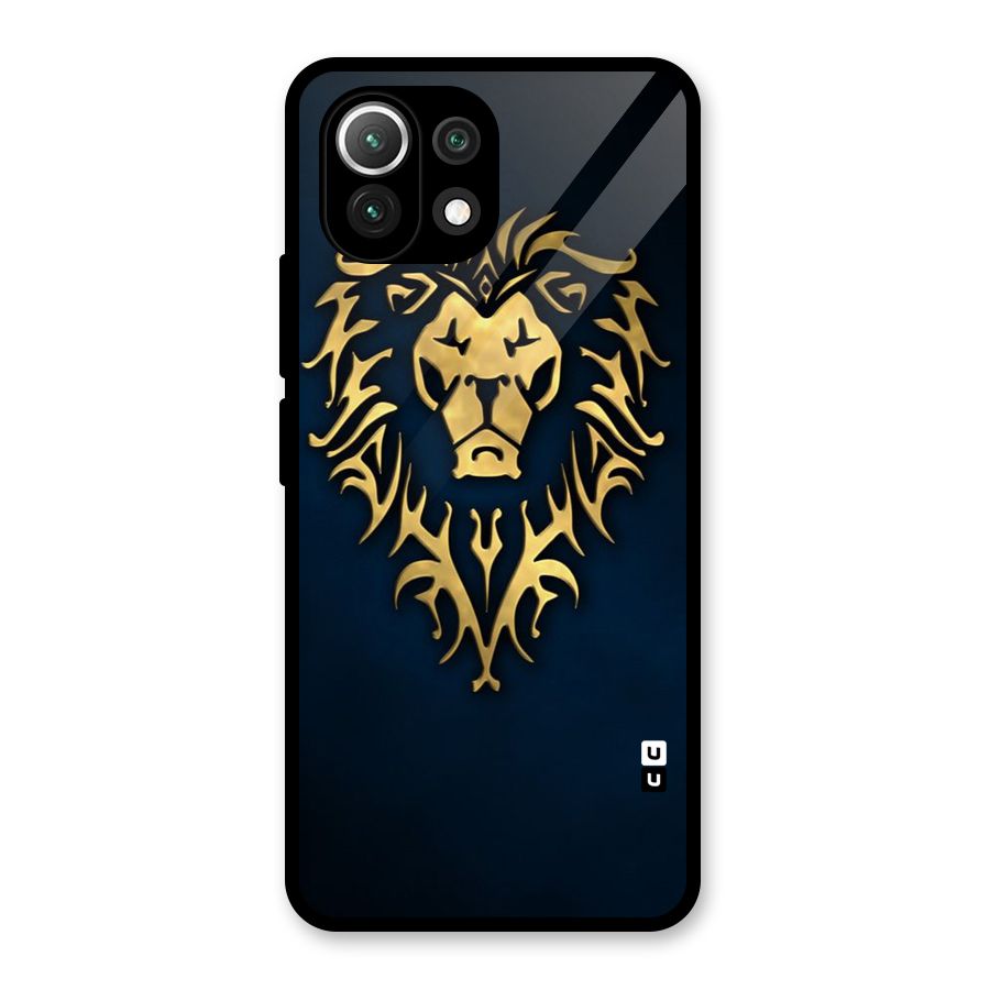 Beautiful Golden Lion Design Glass Back Case for Mi 11 Lite NE 5G