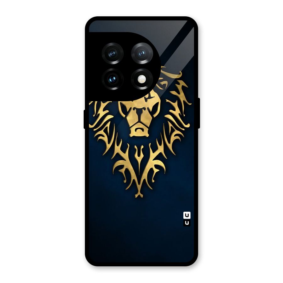 Beautiful Golden Lion Design Glass Back Case for OnePlus 11