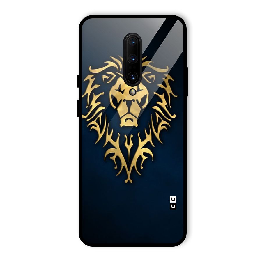 Beautiful Golden Lion Design Glass Back Case for OnePlus 7 Pro