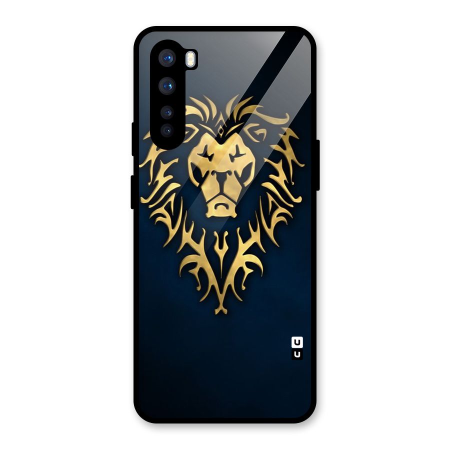 Beautiful Golden Lion Design Glass Back Case for OnePlus Nord