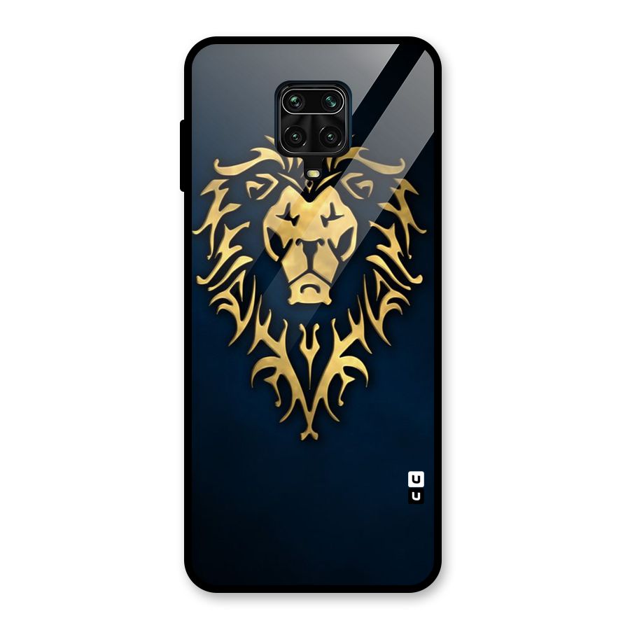 Beautiful Golden Lion Design Glass Back Case for Poco M2 Pro