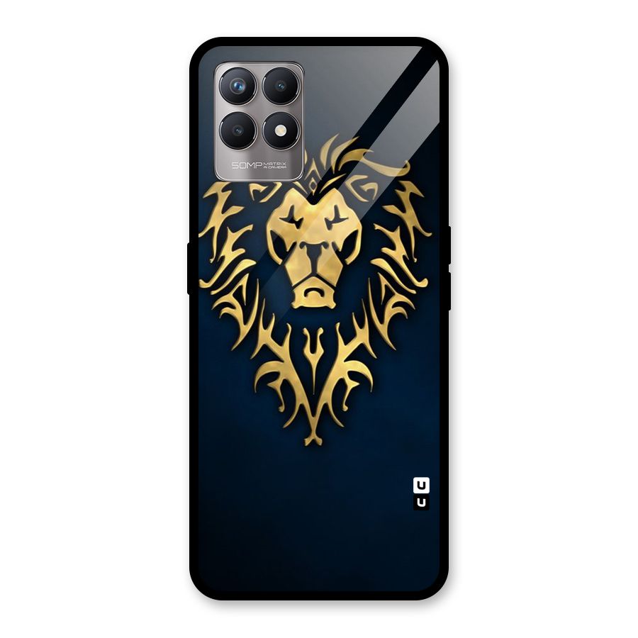 Beautiful Golden Lion Design Glass Back Case for Realme 8i