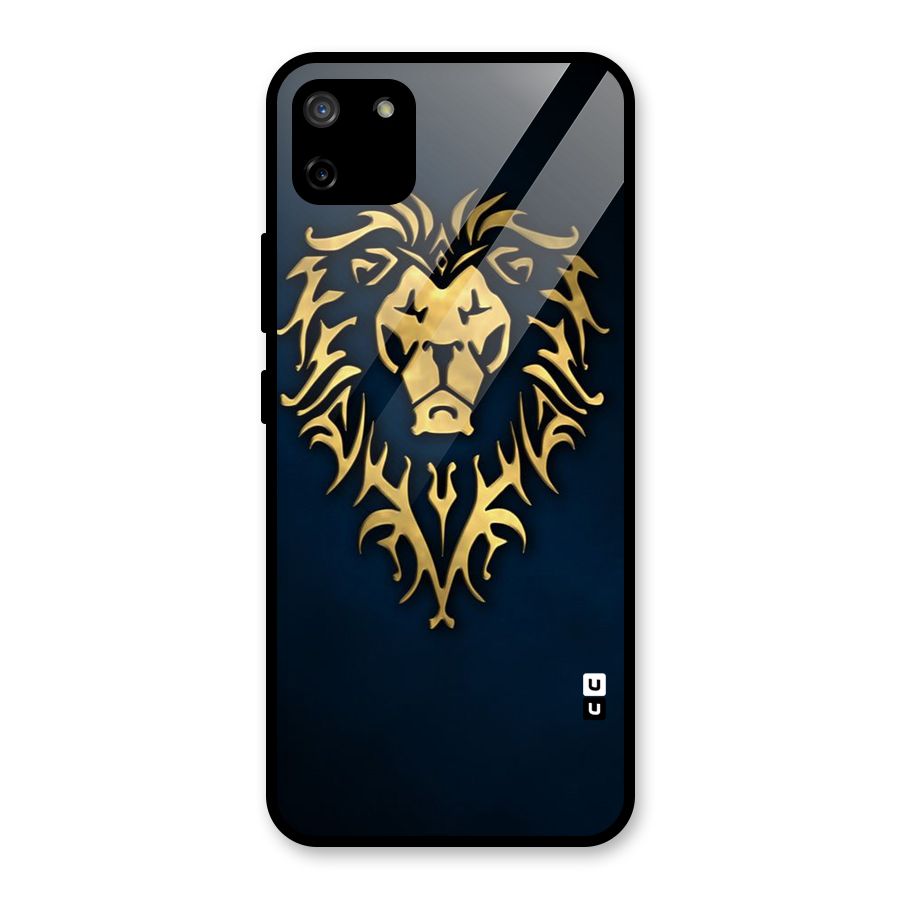 Beautiful Golden Lion Design Glass Back Case for Realme C11