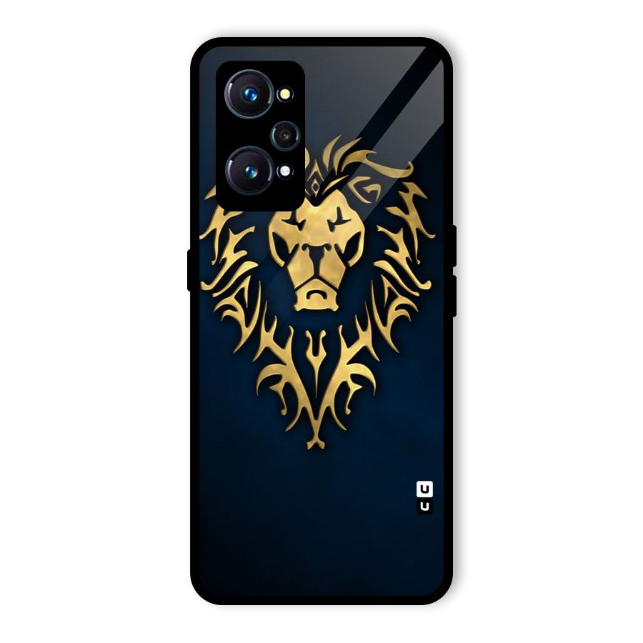 Beautiful Golden Lion Design Glass Back Case for Realme GT Neo2
