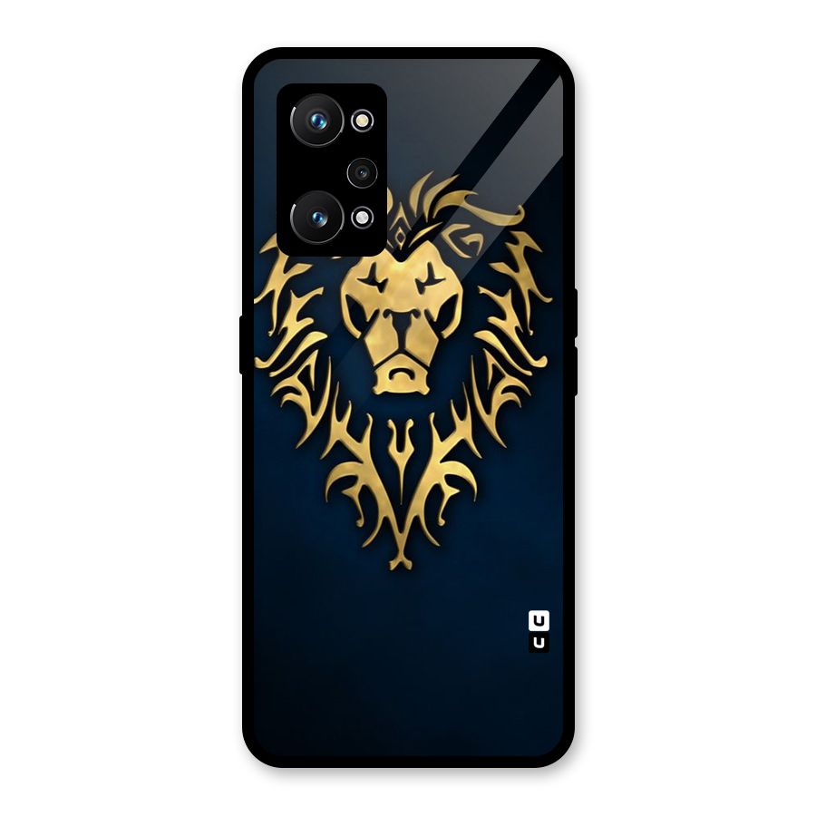 Beautiful Golden Lion Design Glass Back Case for Realme GT Neo 3T