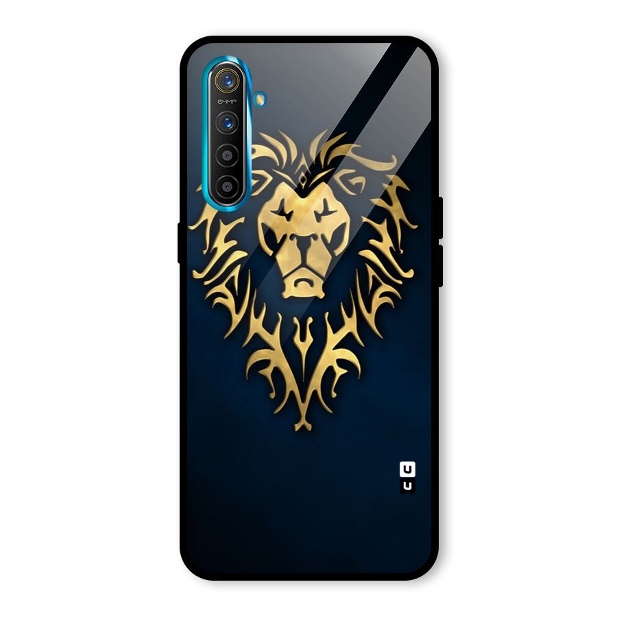 Beautiful Golden Lion Design Glass Back Case for Realme XT