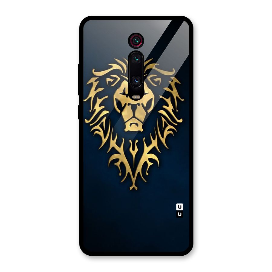 Beautiful Golden Lion Design Glass Back Case for Redmi K20