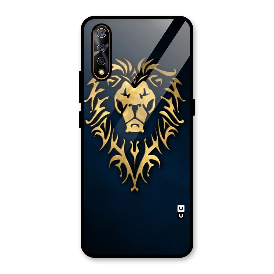Beautiful Golden Lion Design Glass Back Case for Vivo S1