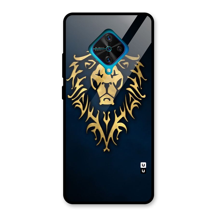 Beautiful Golden Lion Design Glass Back Case for Vivo S1 Pro