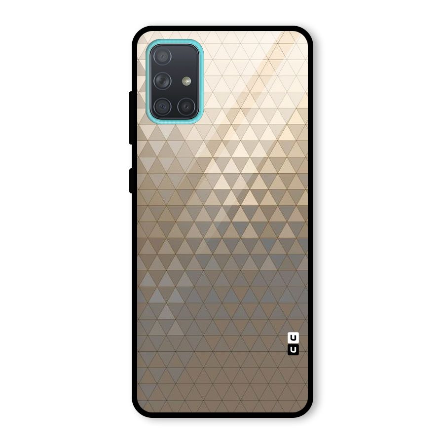 Beautiful Golden Pattern Glass Back Case for Galaxy A71