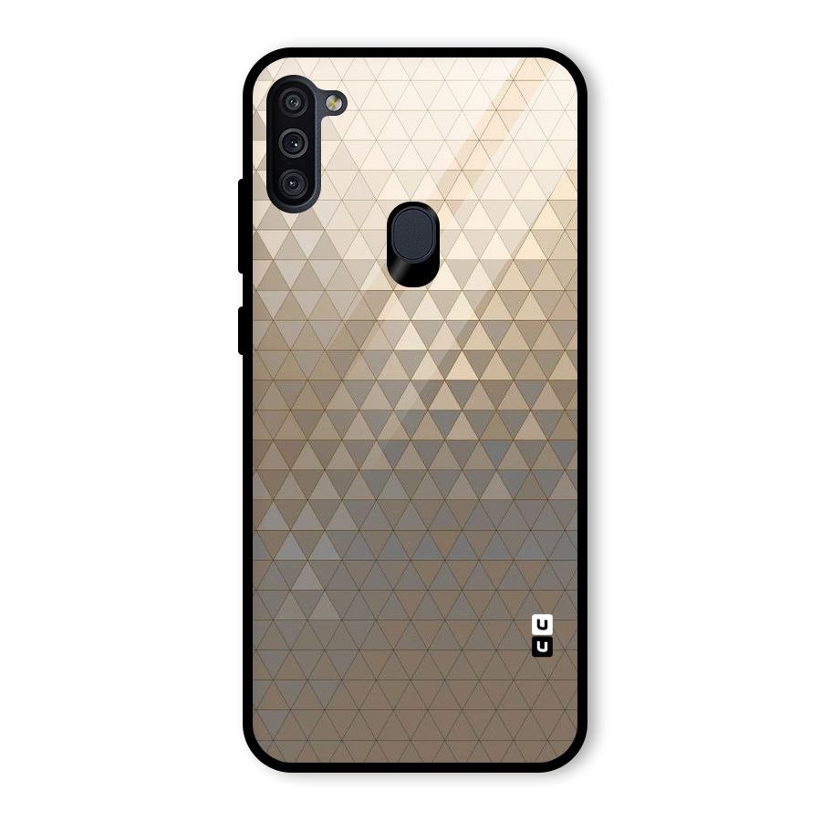 Beautiful Golden Pattern Glass Back Case for Galaxy M11