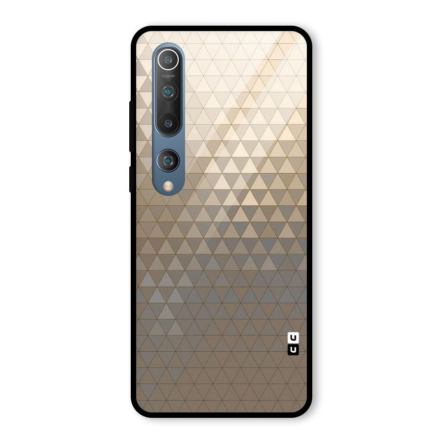 Beautiful Golden Pattern Glass Back Case for Mi 10