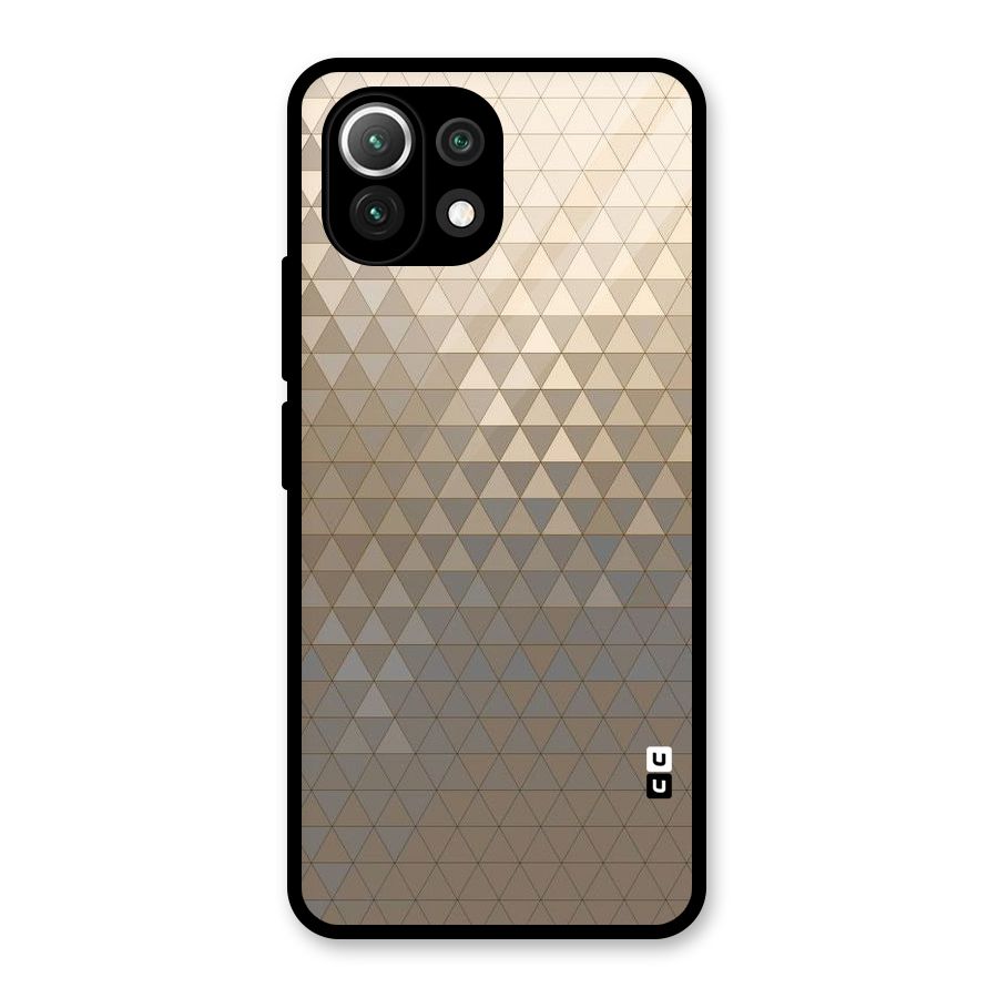 Beautiful Golden Pattern Glass Back Case for Mi 11 Lite