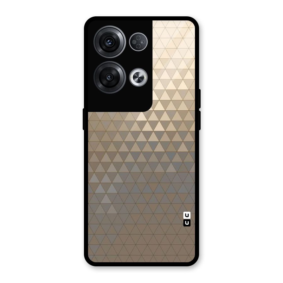 Beautiful Golden Pattern Glass Back Case for Oppo Reno8 Pro 5G