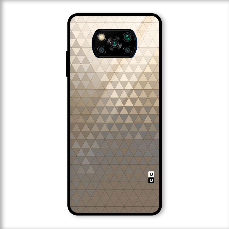 Beautiful Golden Pattern Glass Back Case for Poco X3