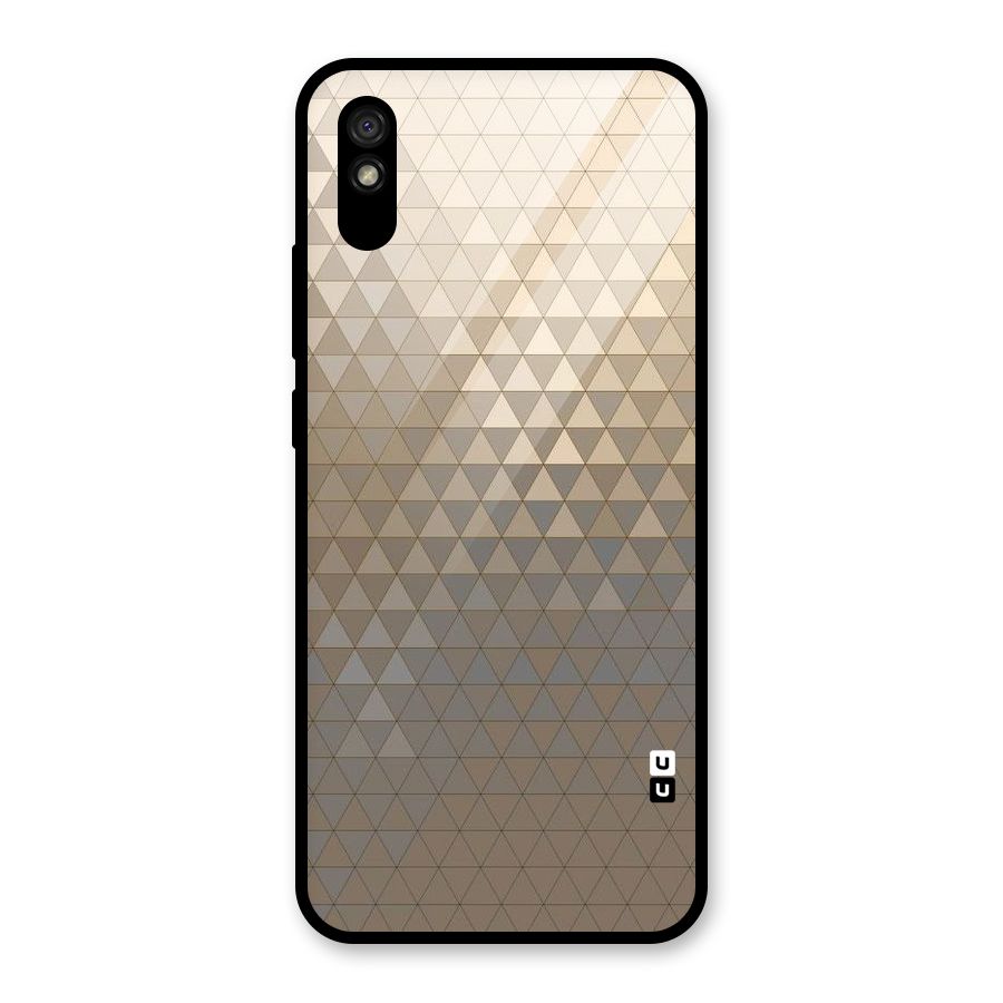Beautiful Golden Pattern Glass Back Case for Redmi 9A