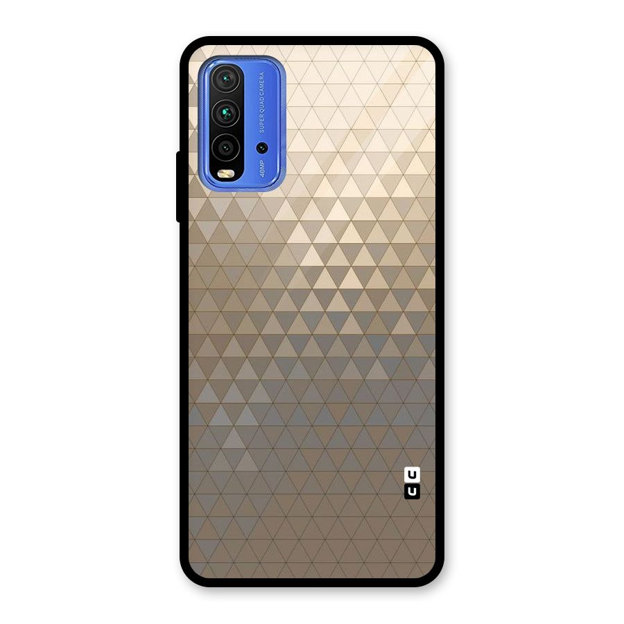 Beautiful Golden Pattern Glass Back Case for Redmi 9 Power