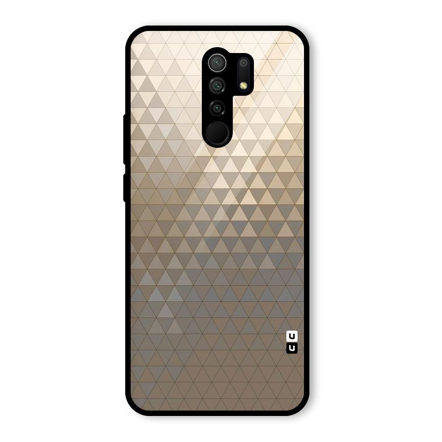 Beautiful Golden Pattern Glass Back Case for Redmi 9 Prime