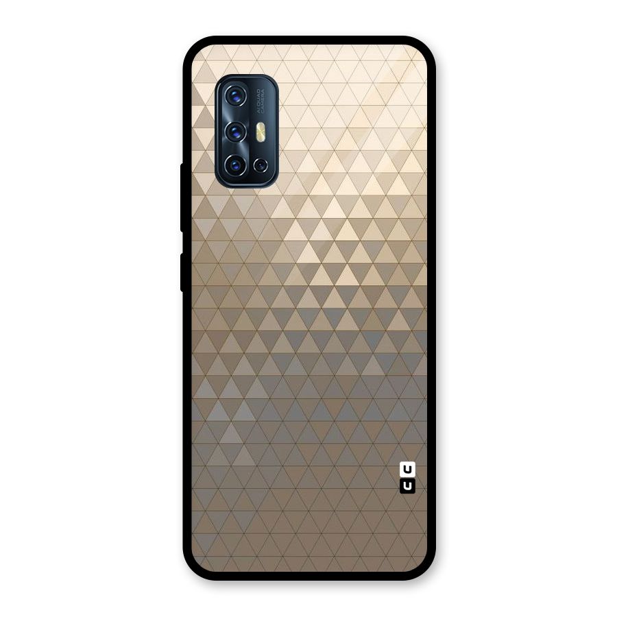 Beautiful Golden Pattern Glass Back Case for Vivo V17