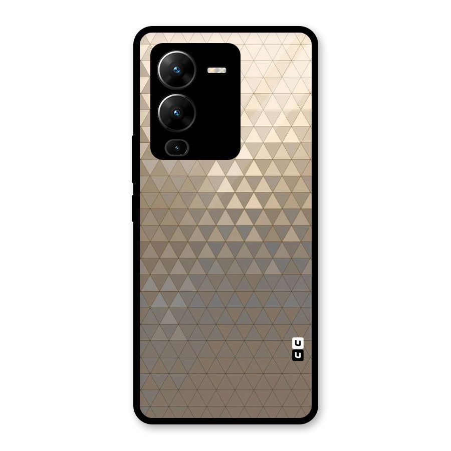 Beautiful Golden Pattern Glass Back Case for Vivo V25 Pro