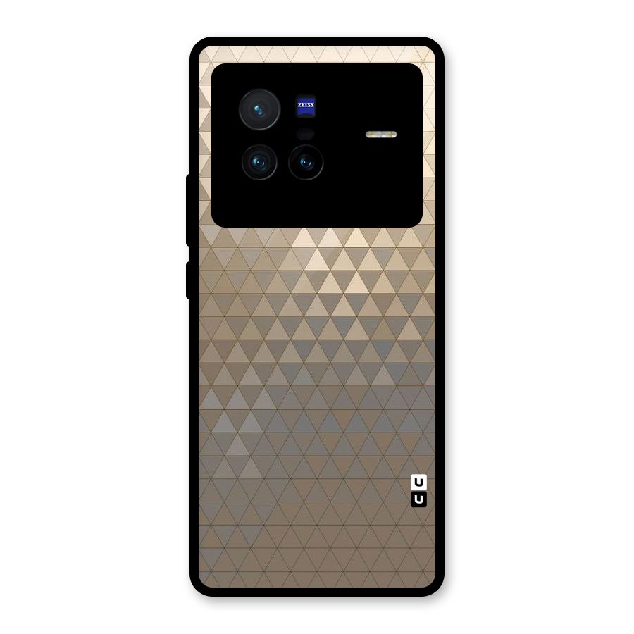 Beautiful Golden Pattern Glass Back Case for Vivo X80