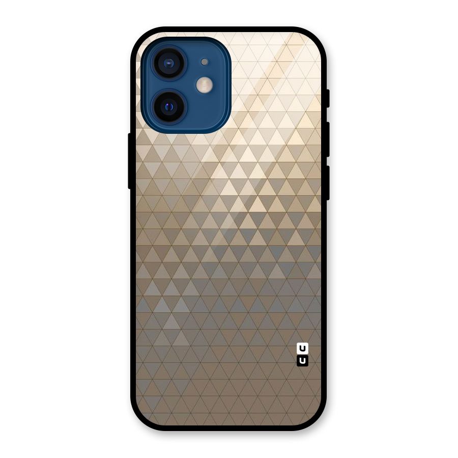 Beautiful Golden Pattern Glass Back Case for iPhone 12 Mini