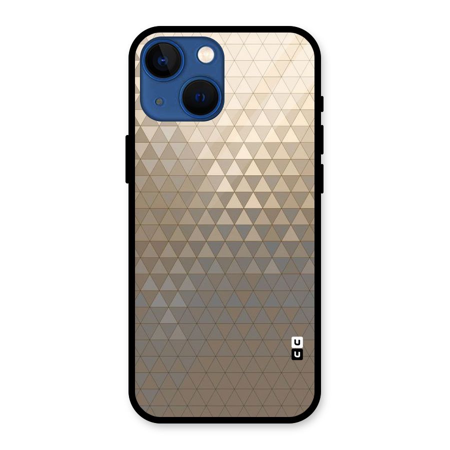 Beautiful Golden Pattern Glass Back Case for iPhone 13 Mini