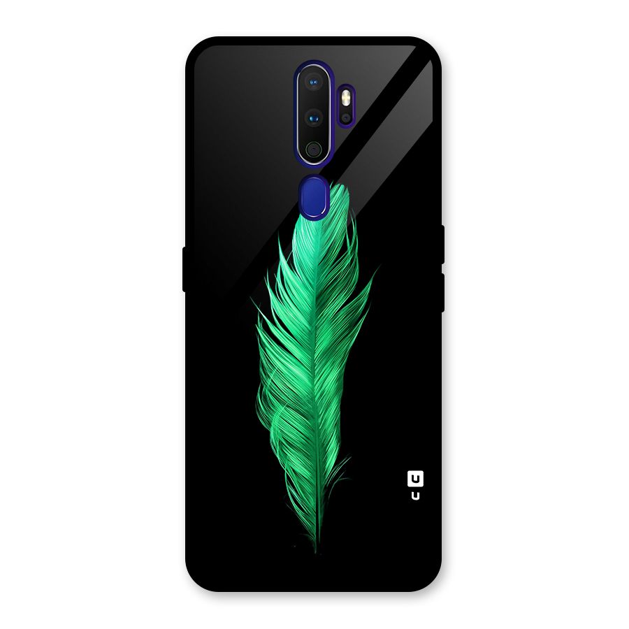 Beautiful Green Feather Glass Back Case for Oppo A9 (2020)