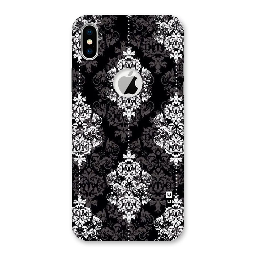 Beautiful Grey Pattern Back Case for iPhone XS Logo Cut