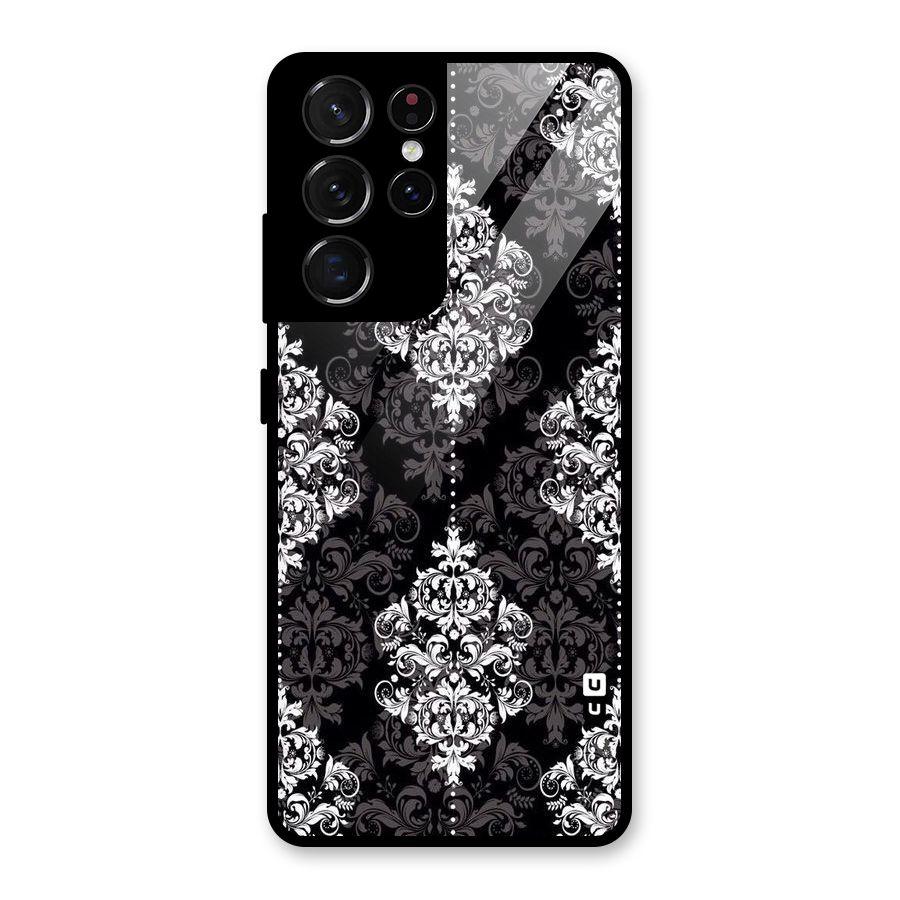 Beautiful Grey Pattern Glass Back Case for Galaxy S21 Ultra 5G