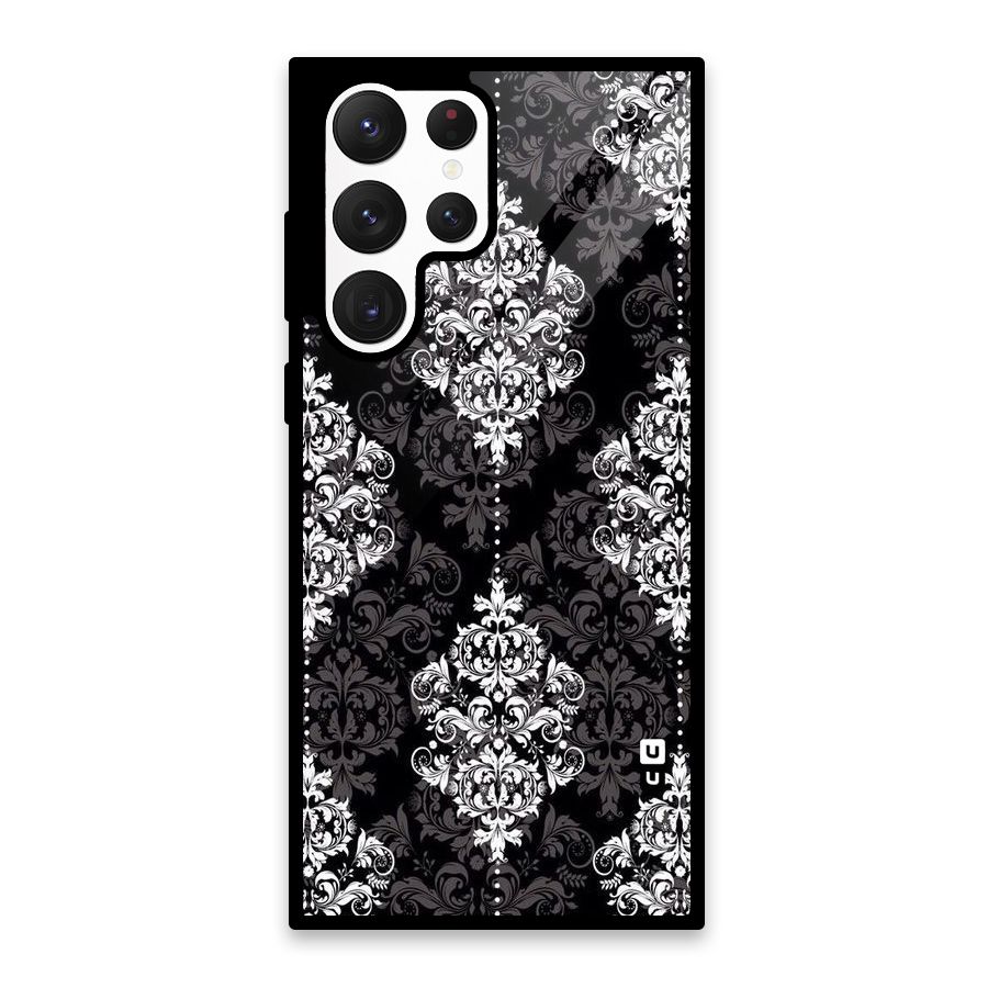 Beautiful Grey Pattern Glass Back Case for Galaxy S22 Ultra 5G