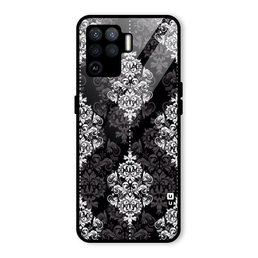 Beautiful Grey Pattern Glass Back Case for Oppo F19 Pro