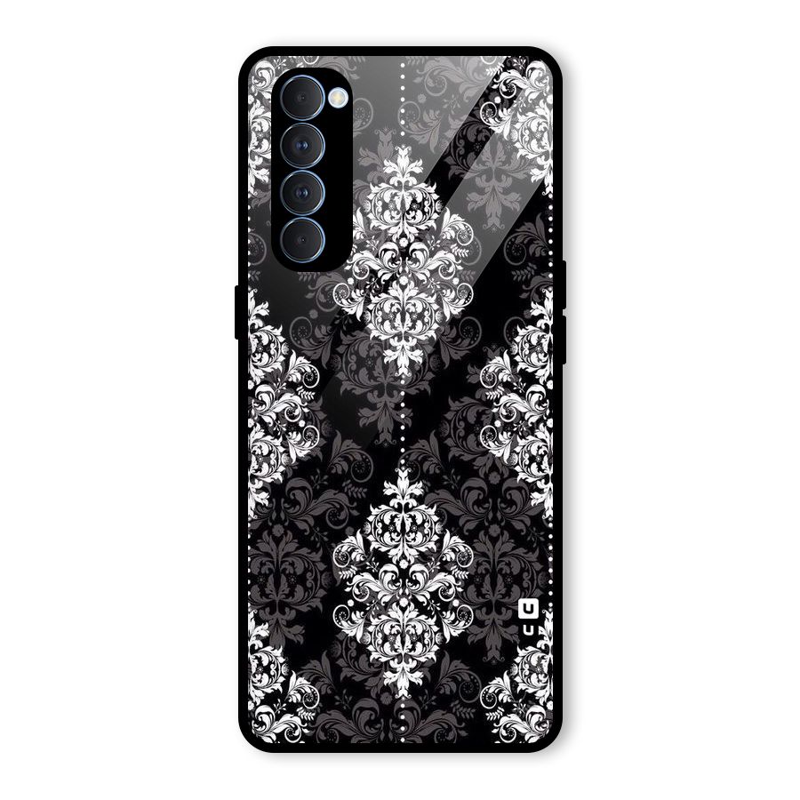 Beautiful Grey Pattern Glass Back Case for Oppo Reno4 Pro
