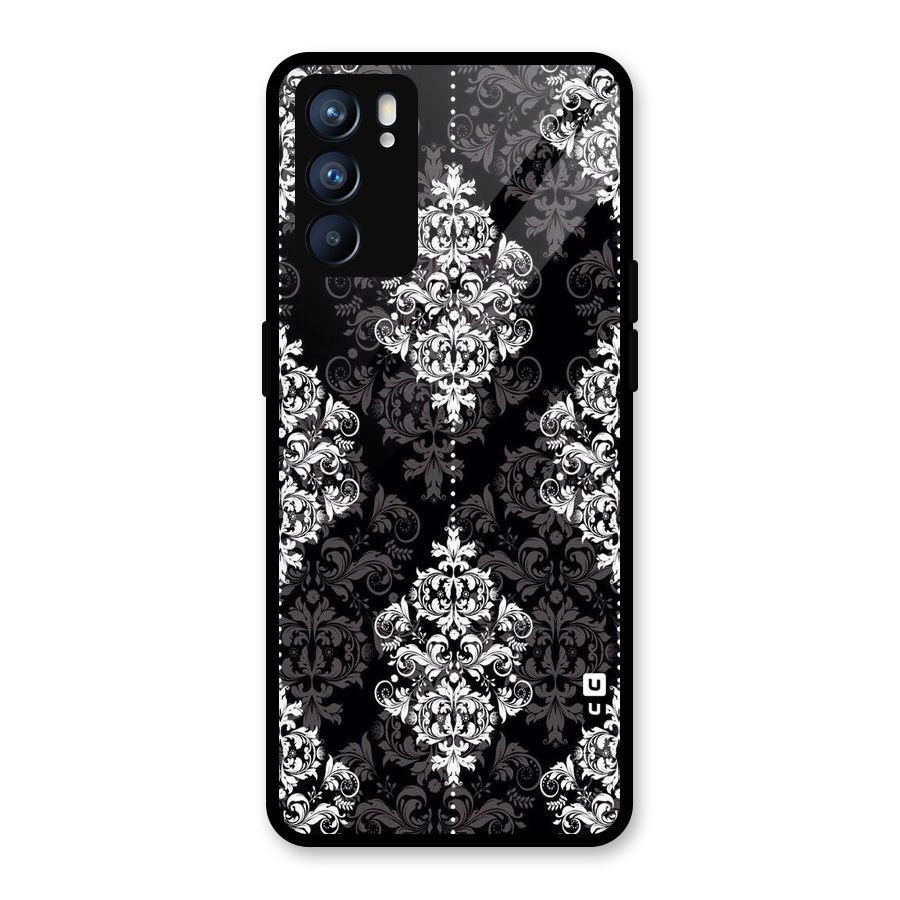 Beautiful Grey Pattern Glass Back Case for Oppo Reno6 5G