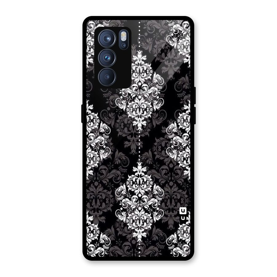 Beautiful Grey Pattern Glass Back Case for Oppo Reno6 Pro 5G