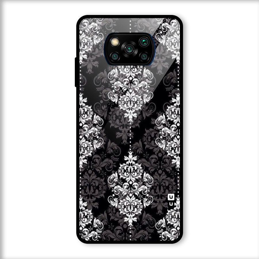 Beautiful Grey Pattern Glass Back Case for Poco X3