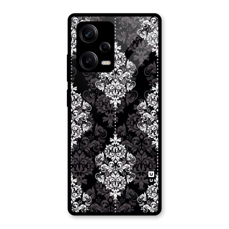Beautiful Grey Pattern Glass Back Case for Redmi Note 12 Pro