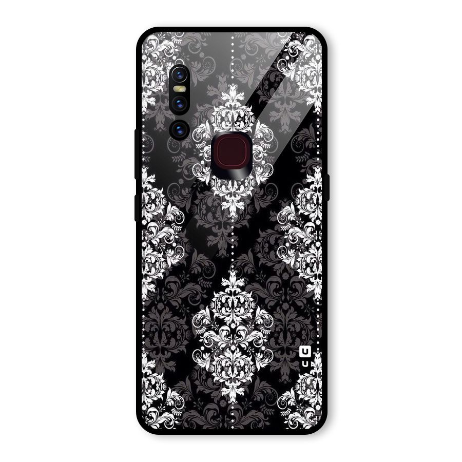Beautiful Grey Pattern Glass Back Case for Vivo V15
