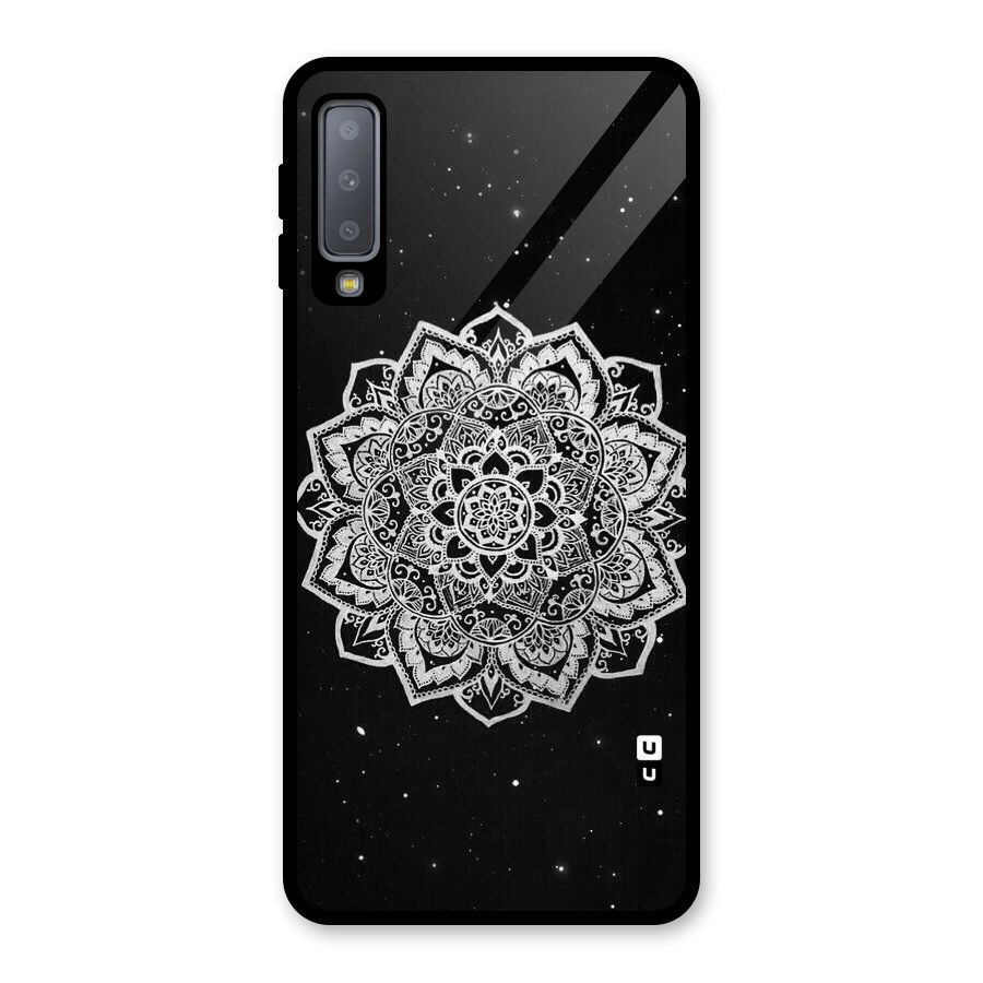 Beautiful Mandala Design Glass Back Case for Galaxy A7 (2018)