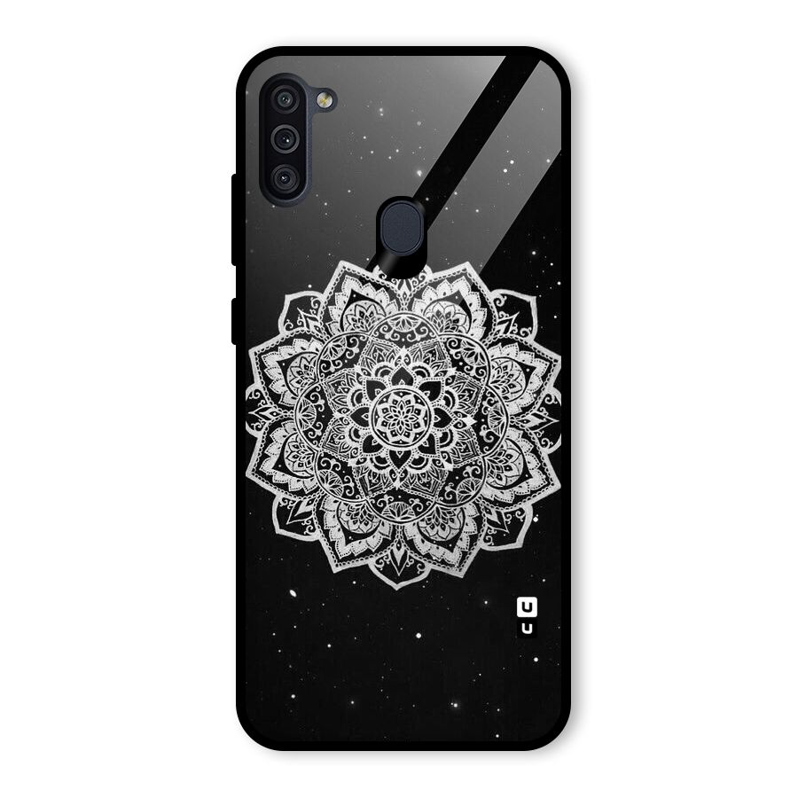 Beautiful Mandala Design Glass Back Case for Galaxy M11