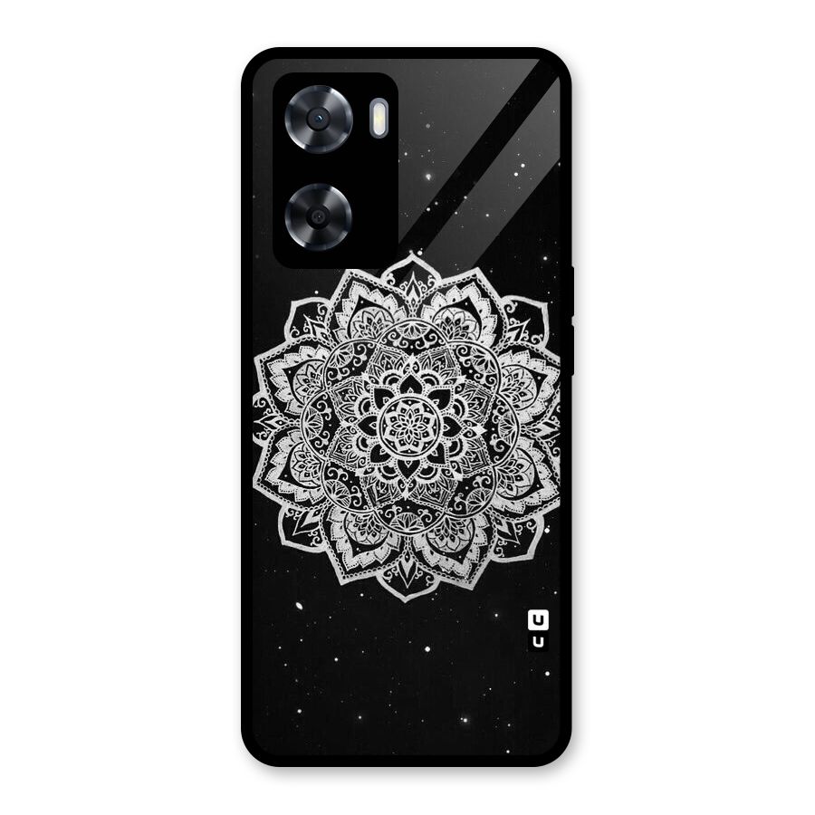 Beautiful Mandala Design Glass Back Case for Oppo A57 2022