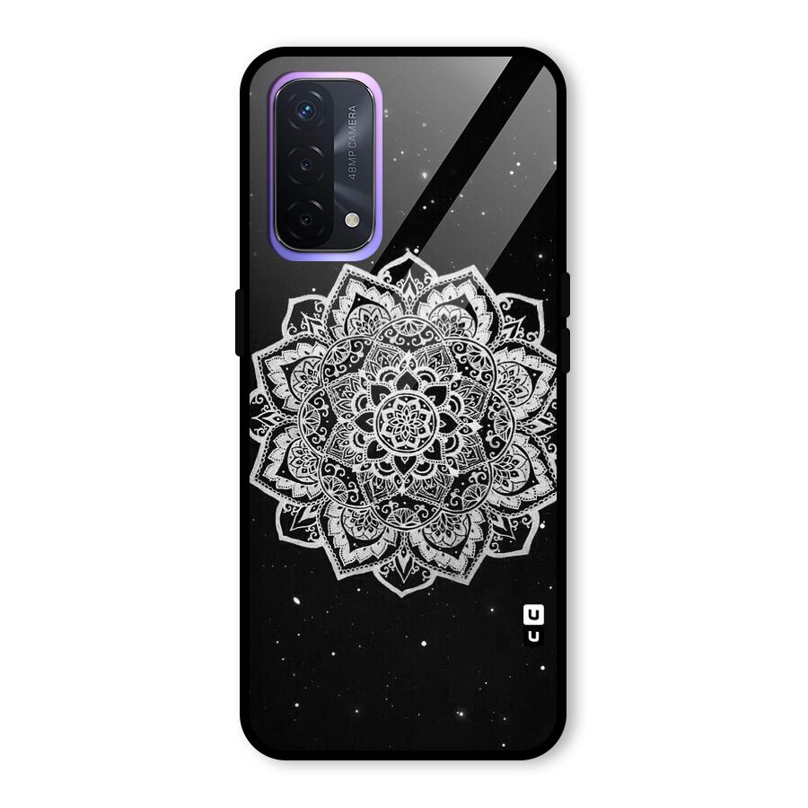 Beautiful Mandala Design Glass Back Case for Oppo A74 5G