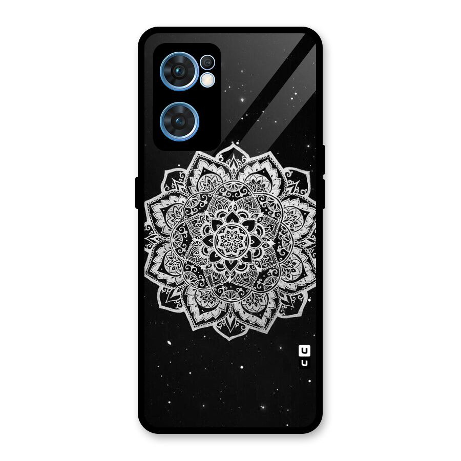 Beautiful Mandala Design Glass Back Case for Oppo Reno7 5G