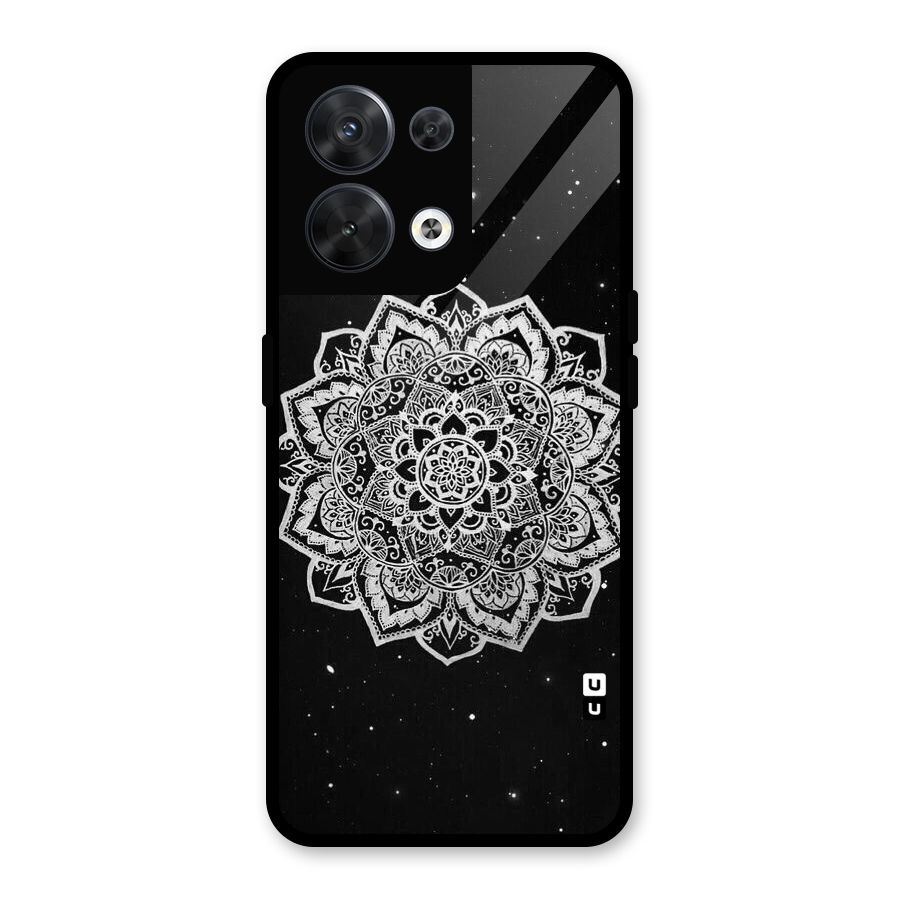 Beautiful Mandala Design Glass Back Case for Oppo Reno8 5G