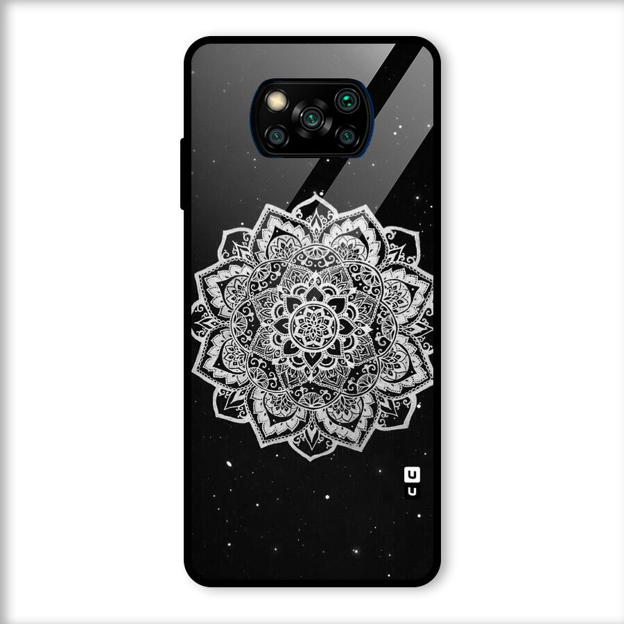 Beautiful Mandala Design Glass Back Case for Poco X3