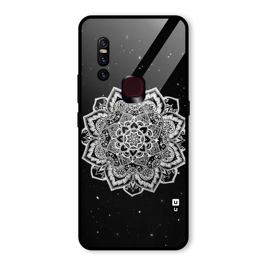Beautiful Mandala Design Glass Back Case for Vivo V15