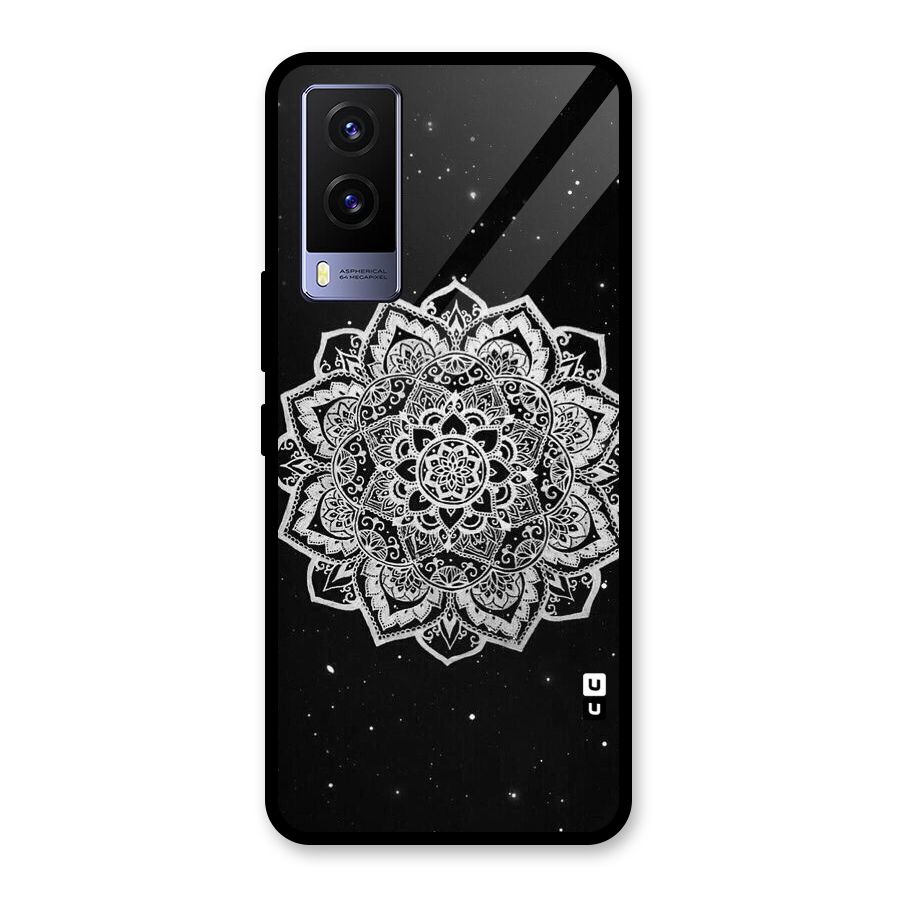 Beautiful Mandala Design Glass Back Case for Vivo V21e 5G